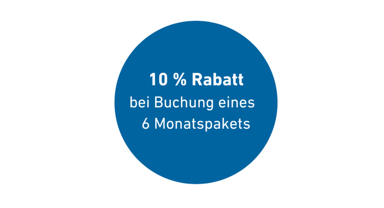 10 % Rabatt bei Buchung eines Monatspakets
