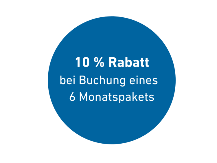 10 % Rabatt bei Buchung eines Monatspakets